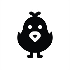 Fototapeta premium Cute black chick vector illustration on a white background