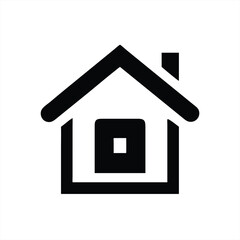 Simple vector illustration of a house symbol in black color