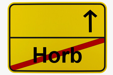 Illustration eines Ortsausgangsschildes von Horb in Baden-Württemberg	