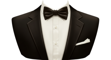 Isolated Black Tuxedo with Bowtie
