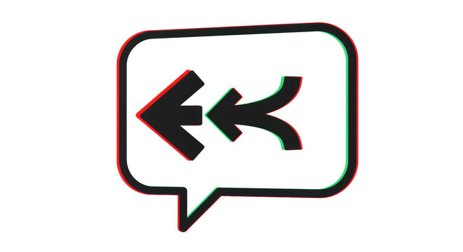 Isolated Split Decision Arrows in Speech Bubble