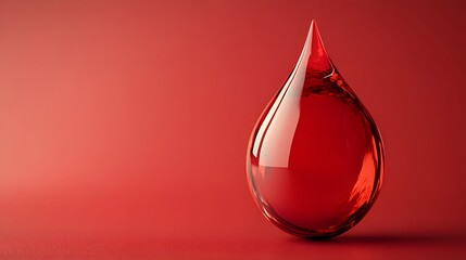 Fototapeta premium Intricate 3D Render of a Crimson Drop with a Medical Emblem Set Against a Minimalist Background for World Donation Day Featuring a Detailed Cartoon Illustration Style