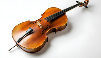 Fototapeta premium Beautiful cello isolated on white. Classical musical instrument