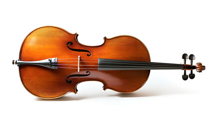 Fototapeta premium Beautiful cello isolated on white. Classical musical instrument