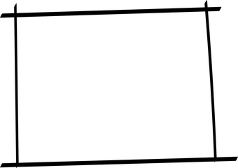 Obraz premium Doodle hand drawn highlight rectangles or frames. Cartoon Geometric shapes for your design. Collection of pencil or pen sketch elements of squares and marks isolated on transparent background.