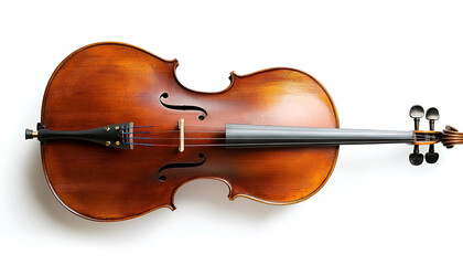 Fototapeta premium Beautiful cello isolated on white. Classical musical instrument