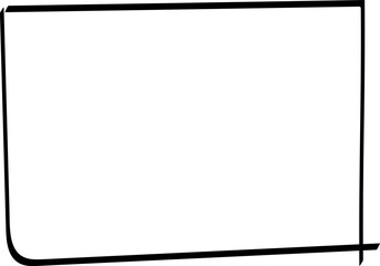 Doodle hand drawn highlight rectangles or frames. Cartoon Geometric shapes for your design. Collection of pencil or pen sketch elements of squares and marks isolated on transparent background.