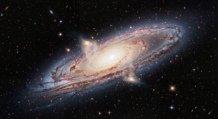 Fototapeta premium Stunning Spiral Galaxy in Deep Space with Starry Background 
