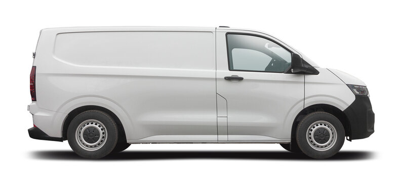 VW T7 Transporter van side view isolated on transparent background. PNG