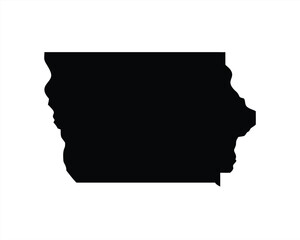 Profile silhouette of a person within the state of Iowa design