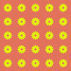 Floral Vector Pattern. Two-color bright spring Flower Ornament Pattern Background - floral graphic design element for web or print.