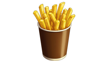 Isolated French Fries in Paper Cup