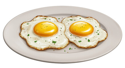Isolated Fried Egg on Plate