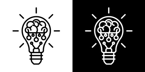 Light Bulb icon, vector isolated on white background. Idea sign, solution, inspiration, thinking concept. Lighting Electric lamp, electricity, shine, shiny. Flat style for graphic design, logo, web
