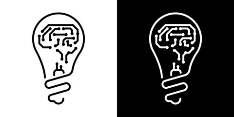 Light Bulb icon, vector isolated on white background. Idea sign, solution, inspiration, thinking concept. Lighting Electric lamp, electricity, shine, shiny. Flat style for graphic design, logo, web