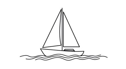 Isolated Sailboat