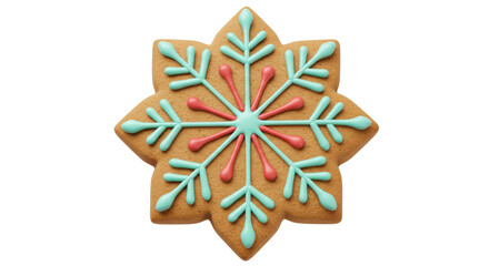 Isolated Snowflake Gingerbread Cookie