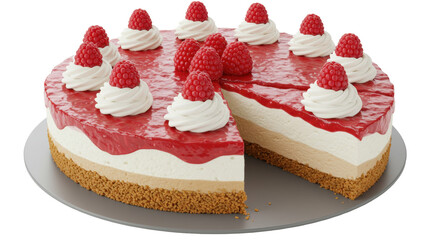 Isolated Raspberry Cream Cake