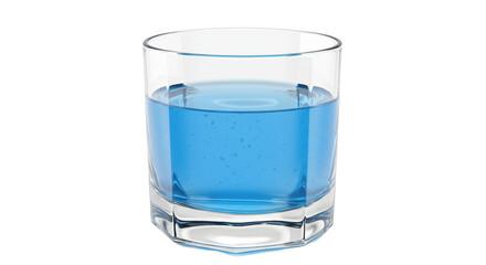 Isolated Glass of Blue Water