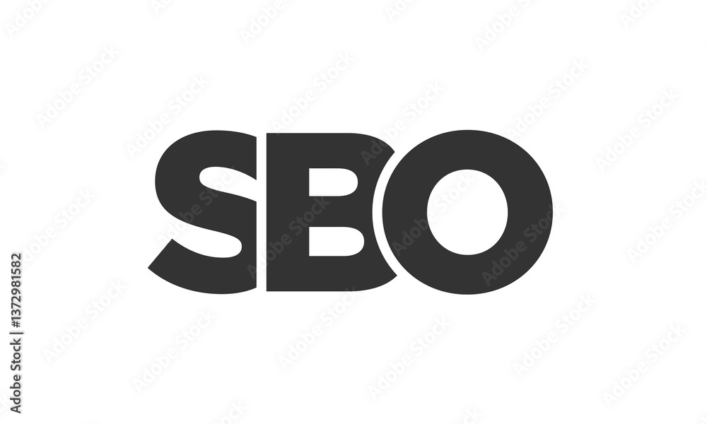 Fototapete sbo logo design template with strong and modern bold text. initial based vector logotype featuring s