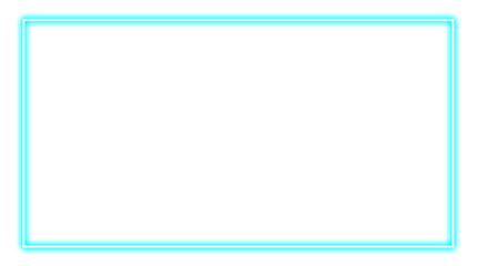 Obraz premium Blue Zircon neon long line glowing fream. Blue Zircon neon light line sparkle png, neon long line glowing fream., frame rectangle and dot on corner light neon, Neon square