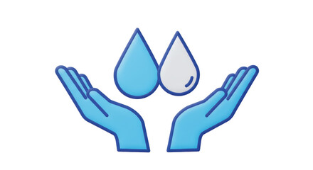 Isolated Hands Holding Water Drops