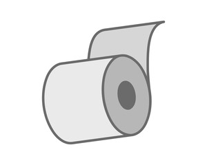 Simple vector illustration of a roll of paper with a sheet unfurling.  Ideal for concepts of progress, continuity,  new beginnings, or the flow of information.