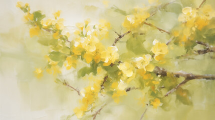 Obraz premium Bright yellow flowers in an artistic representation against a soft background