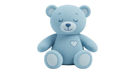 Isolated Cartoon Baby Blue Teddy Bear
