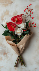 An elegant and expressive floral still life a bouquet