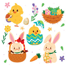 Collection of Cute Easter Elements