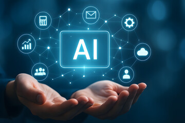 Artificial Intelligence Concept with Hands