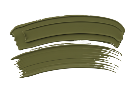A Detailed Look at Olive Green Paint Swatch Samples  isolated on transparent background , cutout