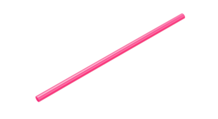 Isolated Pink Plastic Straw