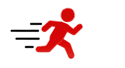 Isolated Running Man with Motion