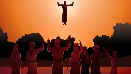 Good Friday Solemn Animation - Cross, Sunset, Blessings Message, 4K