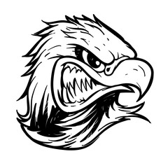 Angry Eagle Face Vector Illustration