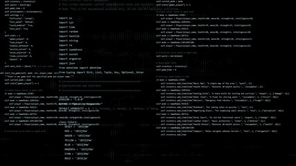  high tech illustration of a lot programming code. Script css or html. Creating game or website by artificial intelligence