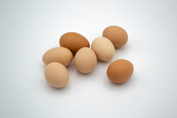 Egg isolated on the white background, Close-up view of raw chicken eggs, chicken egg isolated on white background