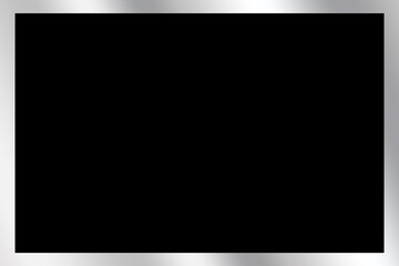 Blank White Card on Vibrant silver Gradient Abstract Background Template,  Golden Glowing Frame with black space Center – Elegant Overlay Template, Rectangle Yellow Frame Metal Gold