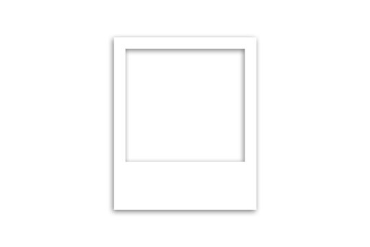 blank photo frame, Minimal Polaroid photo frame on transparent background – empty vintage square photo border PNG for digital scrapbooking, graphic design, photo mockups, collage templates, and creati