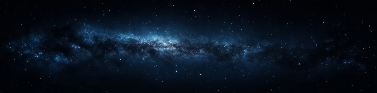 A seamless 360 panorama of the night sky with stars and the Milky Way, ideal for use as a sky dome in 3D graphics or game development