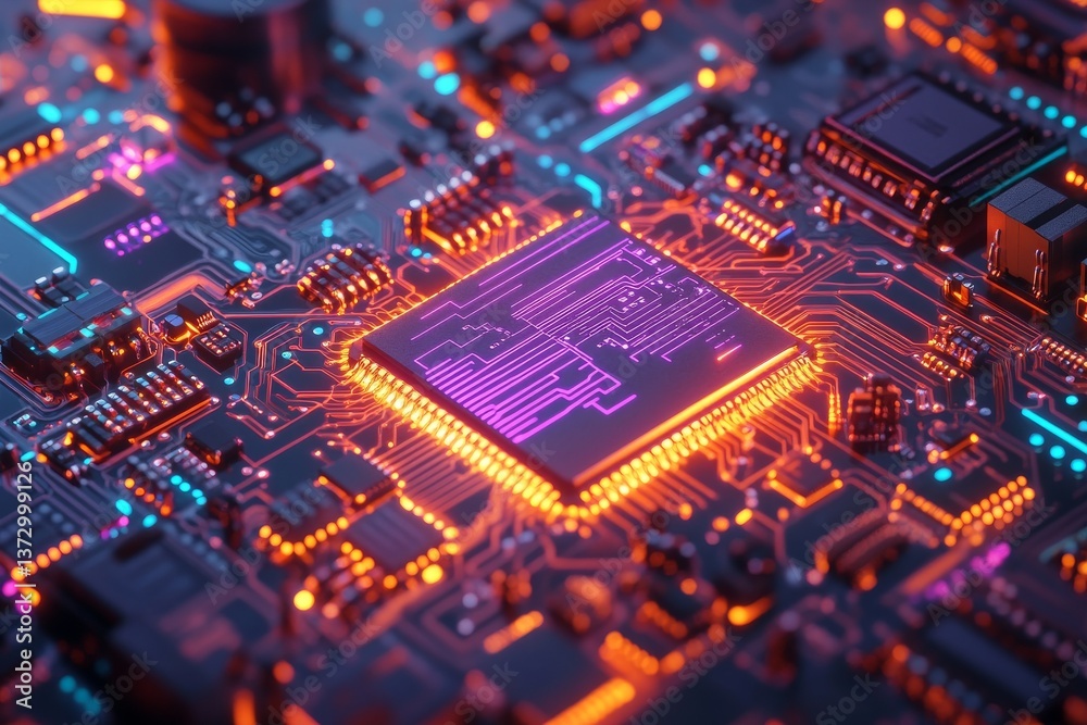 Poster A design for abstract circuit cyberspace was created using Generative Ai technology
