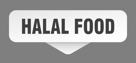halal food sticker. halal food sign isolated on gray background