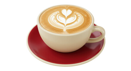 Isolated Cup of coffee with heart latte art