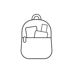 black bag coloring book isolated on white background