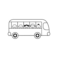 vector bus icon coloring book