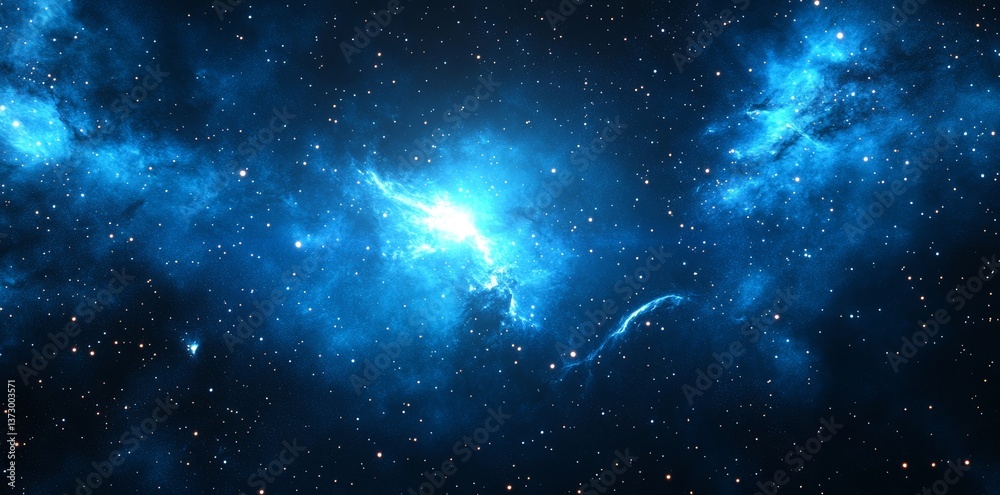 Wall mural the space background features a nebula and stars within a 360-degree spherical panorama, utilizing a