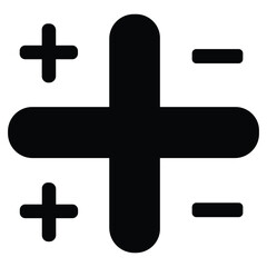 Obraz premium Plus Minus Symbol Vector Illustration Math Signs Icon