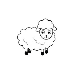 vector illustration of sheep coloring book
